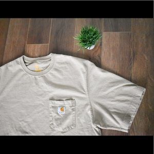 Men’s Carhartt Cream Colored T Shirt Size Large